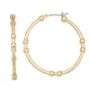 Nine West Gold Tone Ball Click It Hoop Earrings -Nine West Sales 5770341