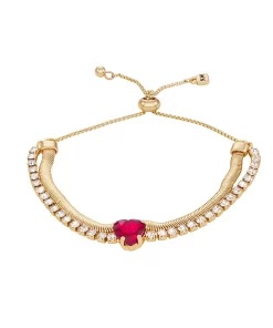 Nine West Gold Tone Heart Slider Bracelet