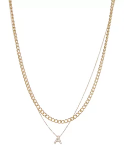Nine West Multi-Row Initial "A" Pendant Necklace