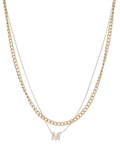 Nine West Multi-Row Initial "M" Pendant Necklace
