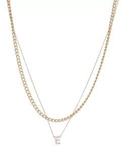 Nine West Multi-Row Initial "E" Pendant Necklace