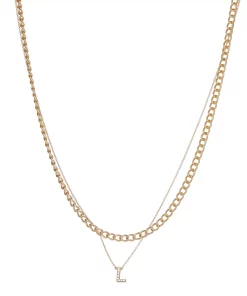 Nine West Multi-Row Initial "L" Pendant Necklace
