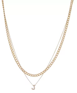 Nine West Multi-Row Initial "J" Pendant Necklace