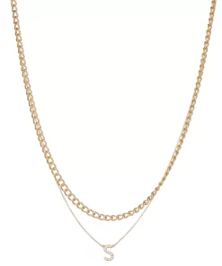 Nine West Multi-Row Initial "S" Pendant Necklace