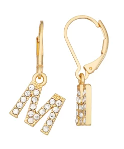 Nine West Initial "M" Drop Earrings