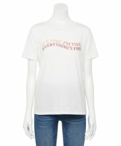 Women's Nine West Crewneck Graphic Tee -Nine West Sales 5795642 Everything Is Fine