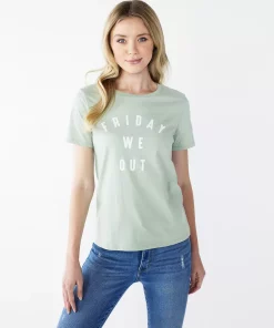 Women's Nine West Crewneck Graphic Tee -Nine West Sales 5795642 Friday We Out