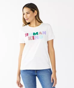 Women's Nine West Crewneck Graphic Tee -Nine West Sales 5795642 Human Kind