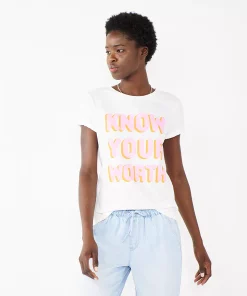 Women's Nine West Crewneck Graphic Tee -Nine West Sales 5795642 Know Your Worth