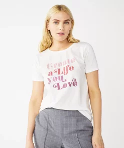Women's Nine West Crewneck Graphic Tee -Nine West Sales 5795642 Life You Love
