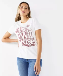 Women's Nine West Crewneck Graphic Tee -Nine West Sales 5795642 We Will Rise