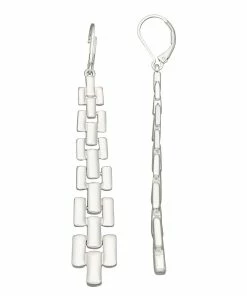 Women's Nine West Silver Tone Chain Drop Earrings