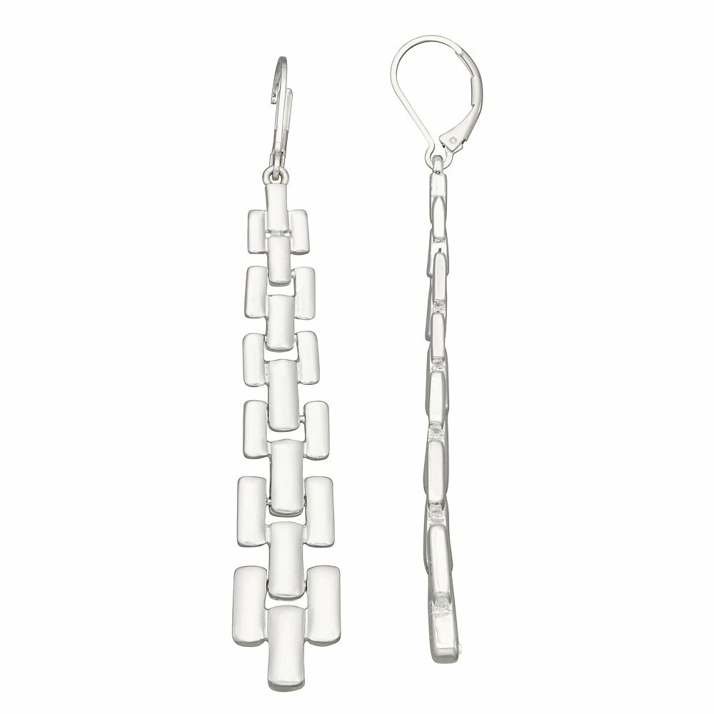 Women's Nine West Silver Tone Chain Drop Earrings 3 Women's Nine West Silver Tone Chain Drop Earrings