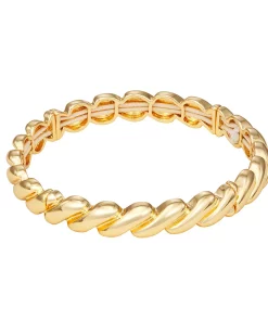 Nine West Gold Tone Twisted Stretch Bracelet