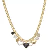 Nine West Gold Tone Heart Charm Curb Chain Necklace -Nine West Sales 5807417