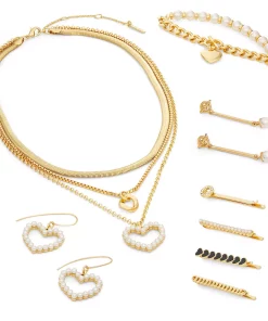 Nine West Gold Tone Simulated Pearl Linear Drop Earrings -Nine West Sales 5807423 ALT9