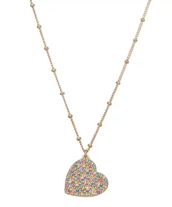 Nine West Pave Heart Pendant Necklace