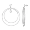 Nine West Silver Tone Simulated Crystal Orbital Earrings -Nine West Sales 5808028