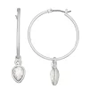 Nine West Silver Tone Click It Hoop Earrings -Nine West Sales 5808032
