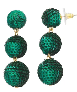 Nine West Sequins Disco Triple Drop Earrings