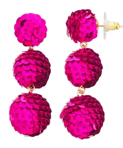 Nine West Sequins Disco Triple Drop Earrings -Nine West Sales 5808087 Pink