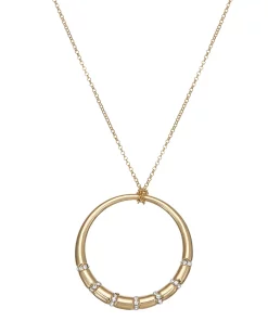 Nine West Gold Tone Circle Pendant Necklace
