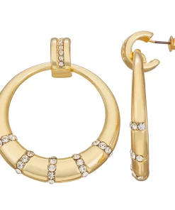 Nine West Gold Tone Hoop Earrings
