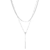 Nine West Silver Tone Double Row Heart Y Necklace -Nine West Sales 5893009