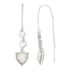 Nine West Silver Tone Triple Heart Threader Earrings -Nine West Sales 5893018