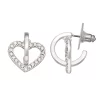 Nine West Silver Tone Heart Post Hoop Earrings -Nine West Sales 5893020