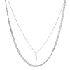 Nine West Silver Tone Layered Chain Bar Pendant Necklace 1 Nine West Silver Tone Layered Chain Bar Pendant Necklace -Nine West Sales 5893120