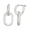 Nine West Silver Tone Chain Link Drop Hoop Earrings -Nine West Sales 5893127