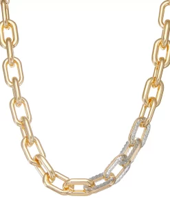 Nine West Gold Tone Link Collar Necklace