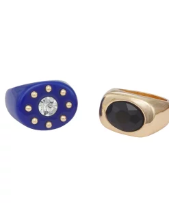 Nine West Gold Tone Gem Ring Set