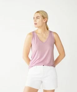 Women's Nine West Easy V-Neck Tank -Nine West Sales 6171582 Lilac Necklace
