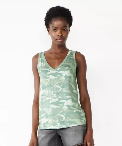 Women's Nine West Easy V-Neck Tank -Nine West Sales 6171582 Sage Camo