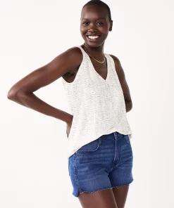 Women's Nine West Easy V-Neck Tank -Nine West Sales 6171582 White Snake