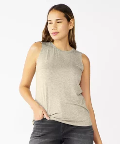 Nine West Essential Easy High-Neck Tank -Nine West Sales 6171805 Dusty Salt Heather