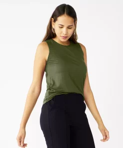 Nine West Essential Easy High-Neck Tank -Nine West Sales 6171805 Infantry Olive