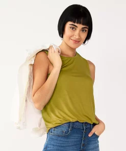 Nine West Essential Easy High-Neck Tank -Nine West Sales 6171805 Sergio Olive