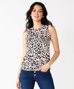 Nine West Essential Easy High-Neck Tank -Nine West Sales 6171805 Tan Spots