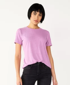 Women's Nine West Essential Crewneck Tee 12 Women's Nine West Essential Crewneck Tee -Nine West Sales 6172706 Lupine Lilac Rib