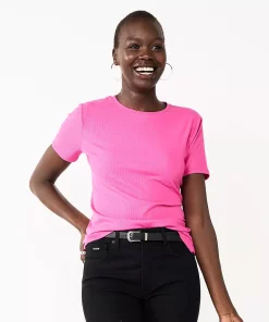 Women's Nine West Essential Crewneck Tee 13 Women's Nine West Essential Crewneck Tee -Nine West Sales 6172706 Raspberry Soda Rib